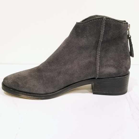 Dolce Vita Tucker Gray Suede Ankle Boots Western Shoes Zip Women's Shoes - Picture 3 of 12
